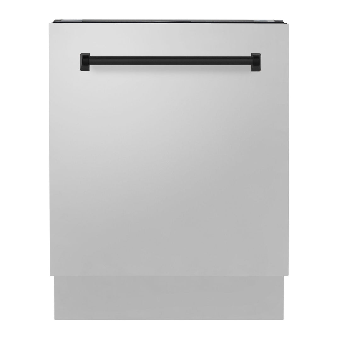 ZLINE Autograph Matte Black Package - 36" Rangetop, 36" Range Hood, Dishwasher, Refrigerator, Microwave Drawer