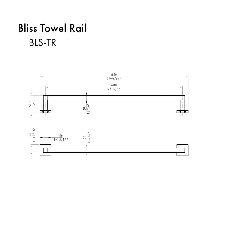 ZLINE Bliss Towel Rail in Matte Black, BLS-TR-MB