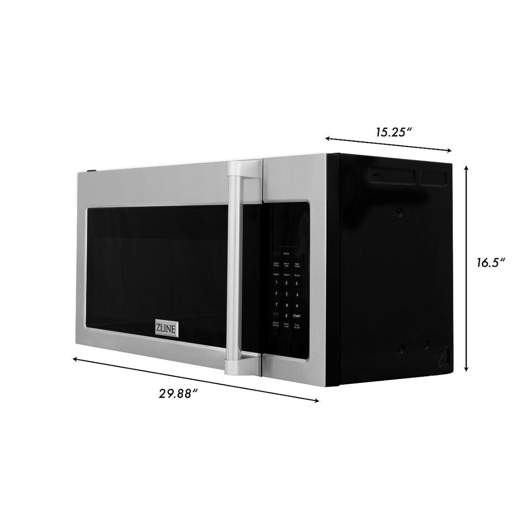 ZLINE Package - 30" Dual Fuel Range, Refrigerator, Microwave, Dishwasher in Stainless Steel