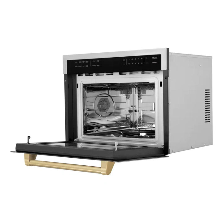 ZLINE 24" Built-in Convection Microwave Oven in Stainless Steel &amp; Champagne Bronze Accents 1.6 cu ft.