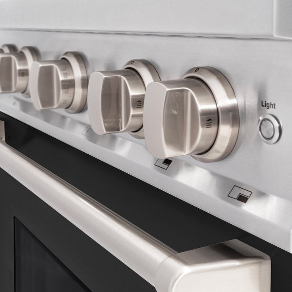 ZLINE 30" 4.2 cu. ft. Classic Dual Fuel Range with 4 Burners in Stainless Steel with Black Matte Door, CDR-BLM-30