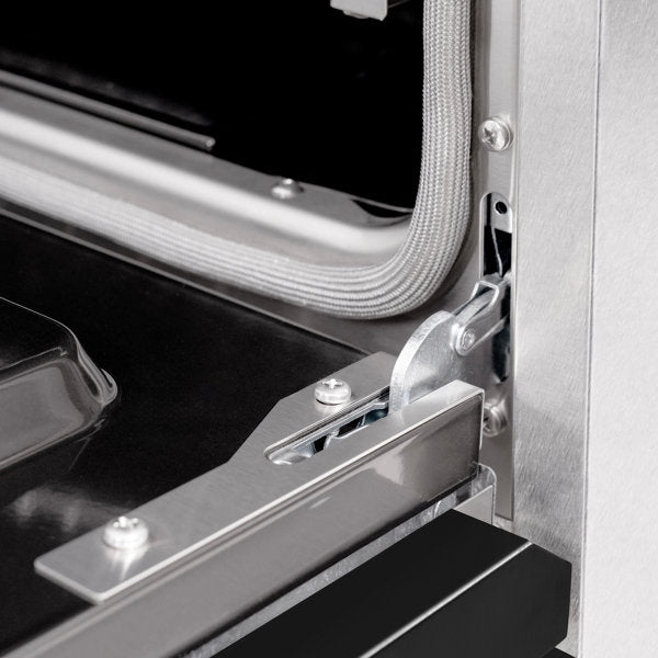 ZLINE 30" 4.2 cu. ft. Classic Gas Range with 4 Burners in DuraSnow® Stainless Steel with Black Matte Door, CGRS-BLM-30