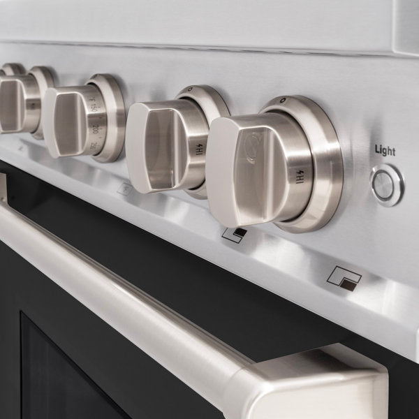 ZLINE 30" 4.2 cu. ft. Classic Gas Range with 4 Burners in Stainless Steel with Black Matte Door, CGR-BLM-30