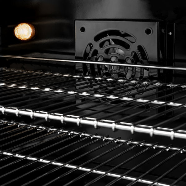 ZLINE Autograph 36" 5.2 cu. ft. Classic Dual Fuel Range with 6 Burners in Stainless Steel with Black Matte Door and Polished Gold Accents, CDRZ-BLM-36-G