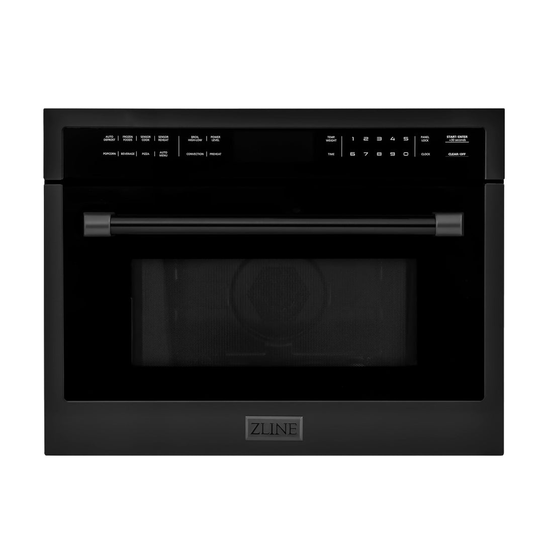 ZLINE 24" Built-in Convection Microwave Oven in Black Stainless Steel