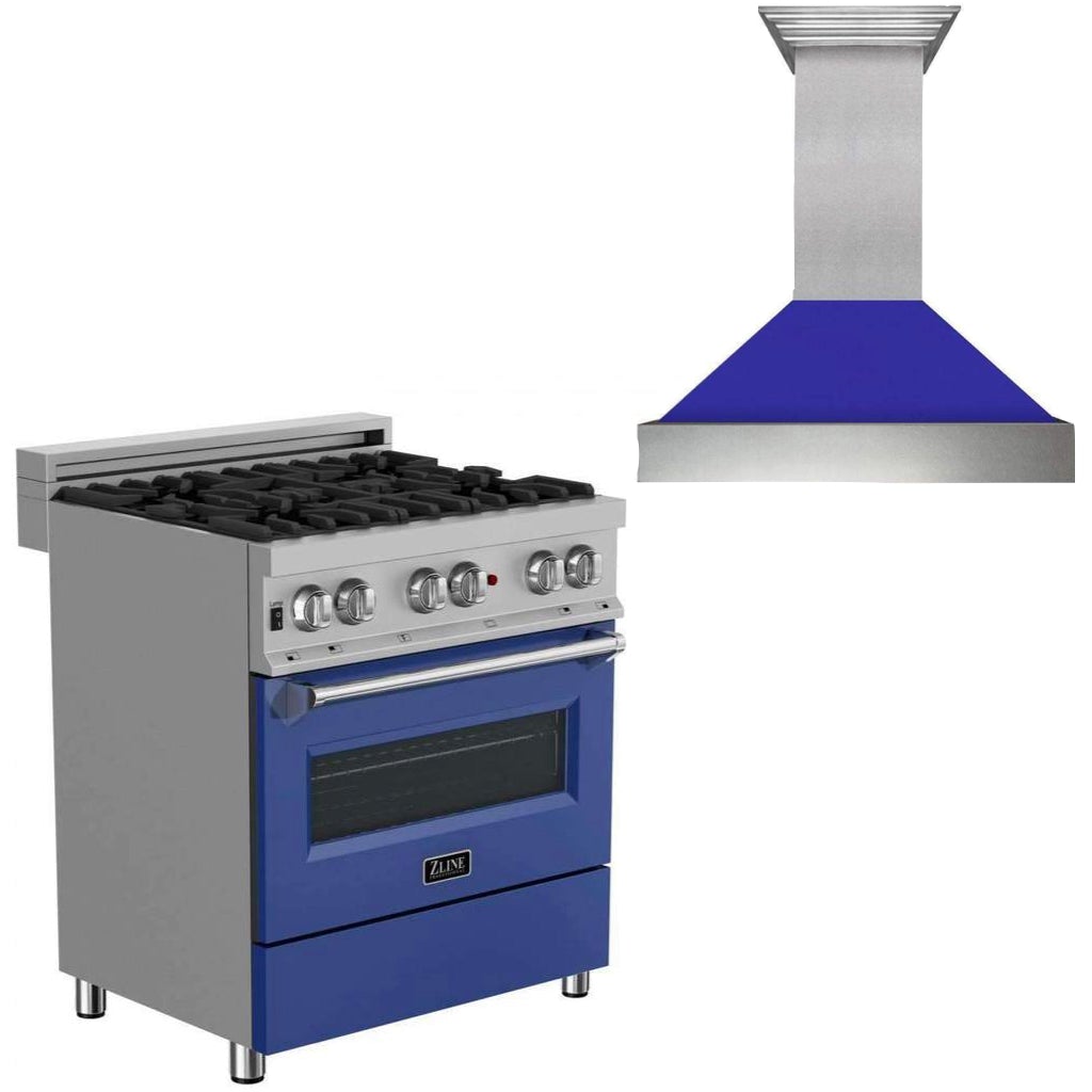 ZLINE 30" Kitchen Package Dual Fuel Range &amp; Convertible Vent Range Hood