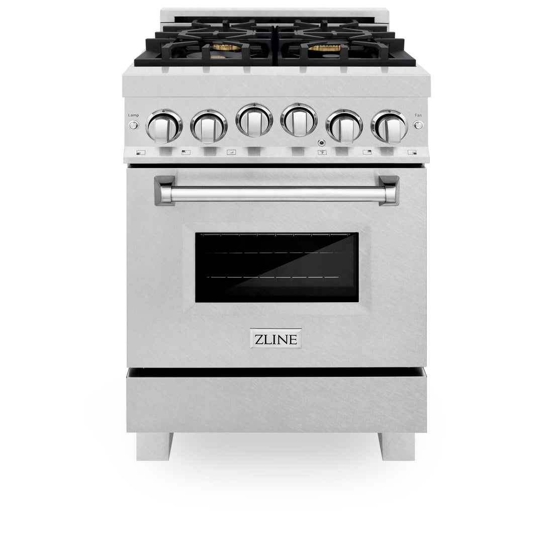 ZLINE 24"2.8 cu. ft. Range W/ Gas Stove and Gas Oven in Brass Burners