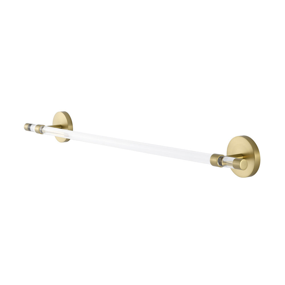 Verre Acrylic Towel Bar in Brushed Gold