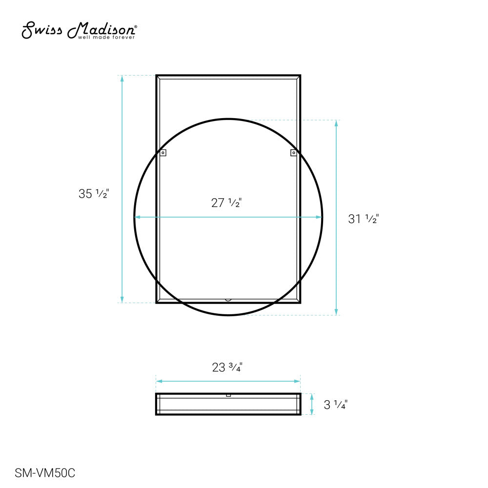 Pierre 35.5" Vanity Mirror in Chrome