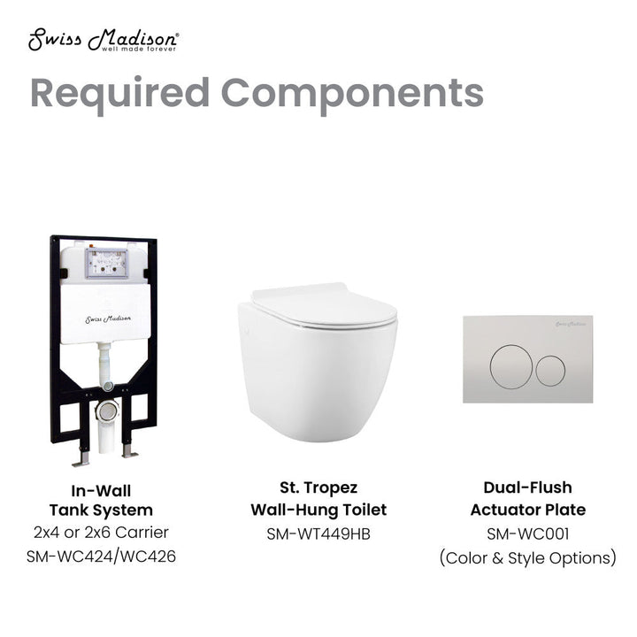 St.Tropez Wall-Hung Elongated Toilet Bowl in Matte Black