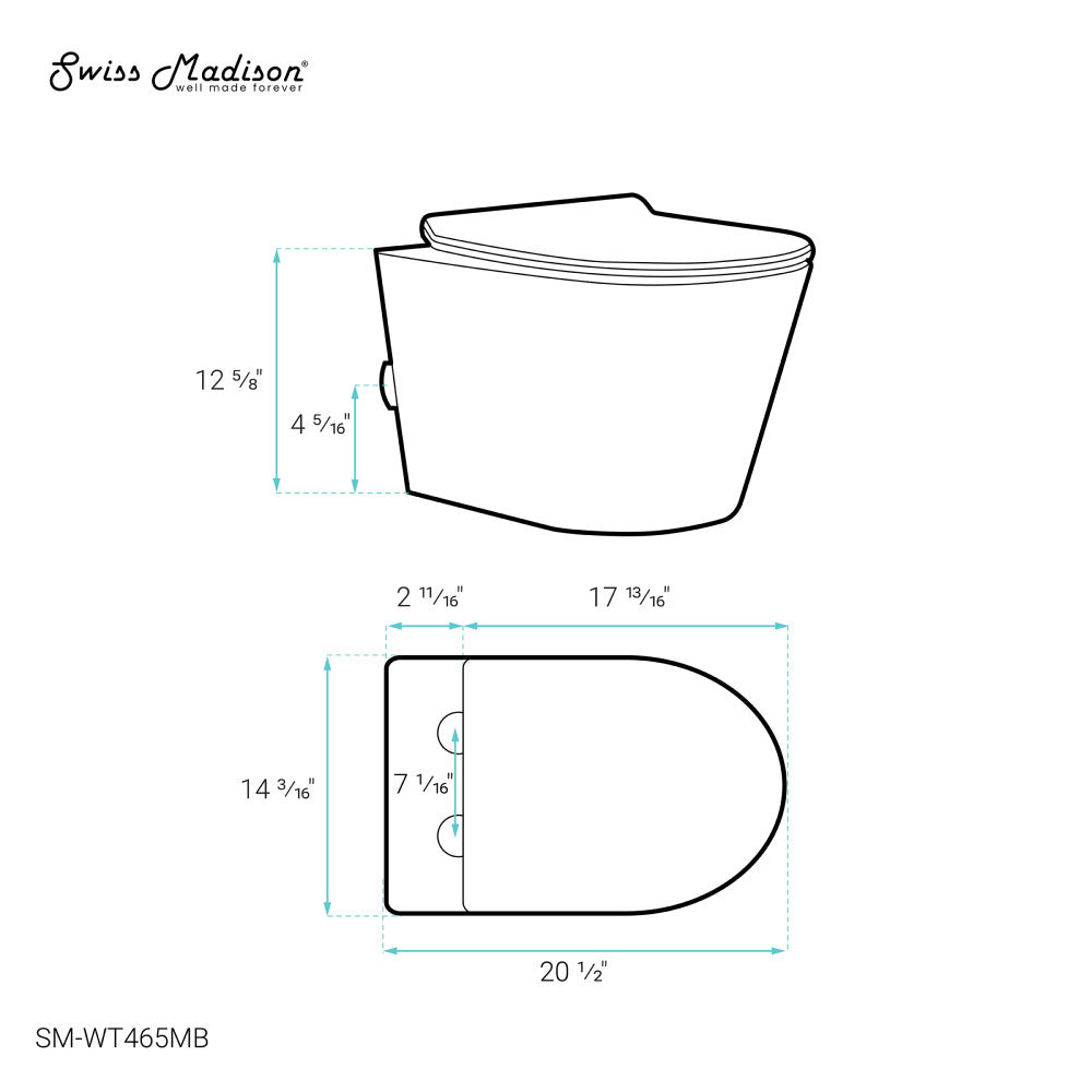 Calice Wall-Hung Round Toilet Bowl in Matte Black