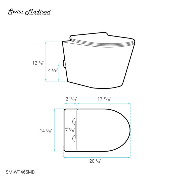 Calice Wall-Hung Round Toilet Bowl in Matte Black