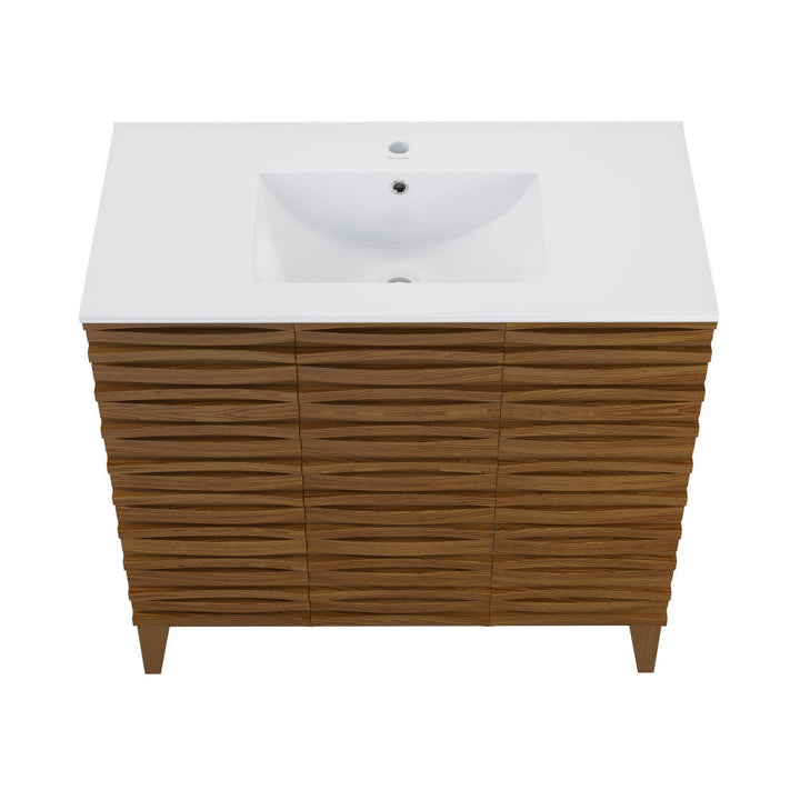 Cascade 36'' Bathroom Vanity in Brown Oak