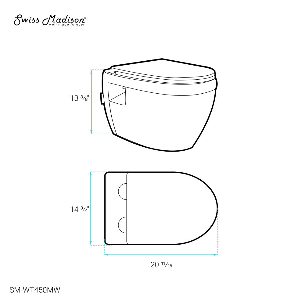 Ivy Wall-Hung Elongated Toilet Bowl in Matte White