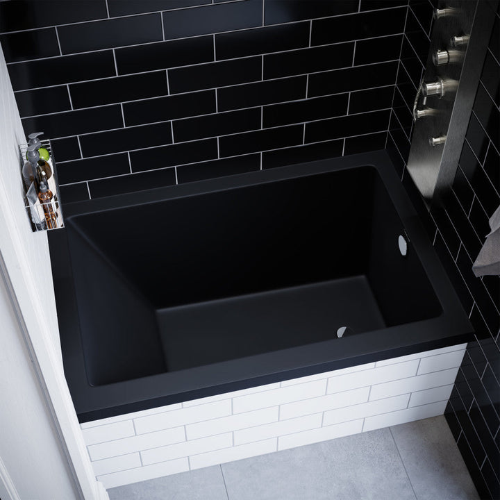 Voltaire 48" x 32" Right-Hand Drain Alcove Bathtub in Matte Black