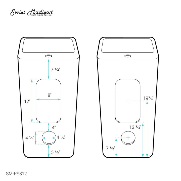 Concorde One Piece Pedestal Sink