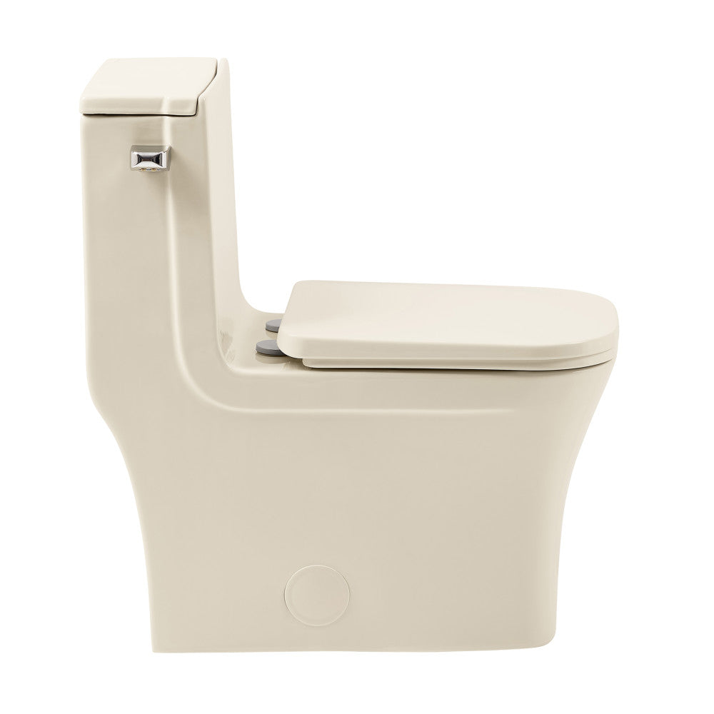 Concorde One Piece Square Left Side Flush Handle Toilet 1.28 gpf in Bisque