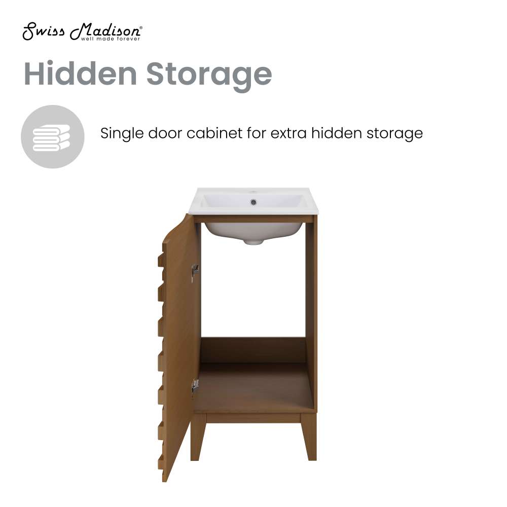 Cascade 18” Bathroom Vanity in Brown Oak