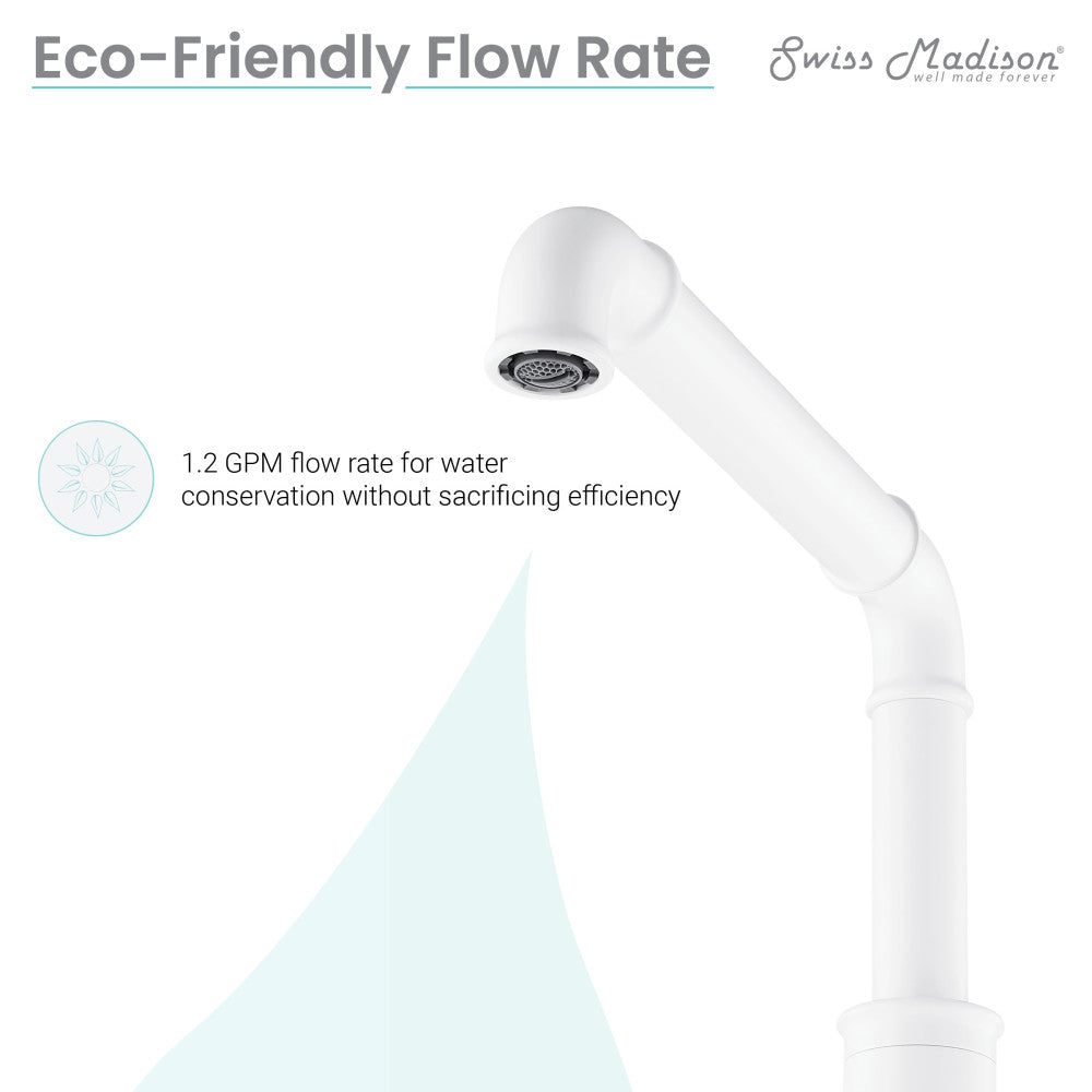 Avallon 8 in. Widespread, Sleek Handle, Bathroom Faucet in Matte White