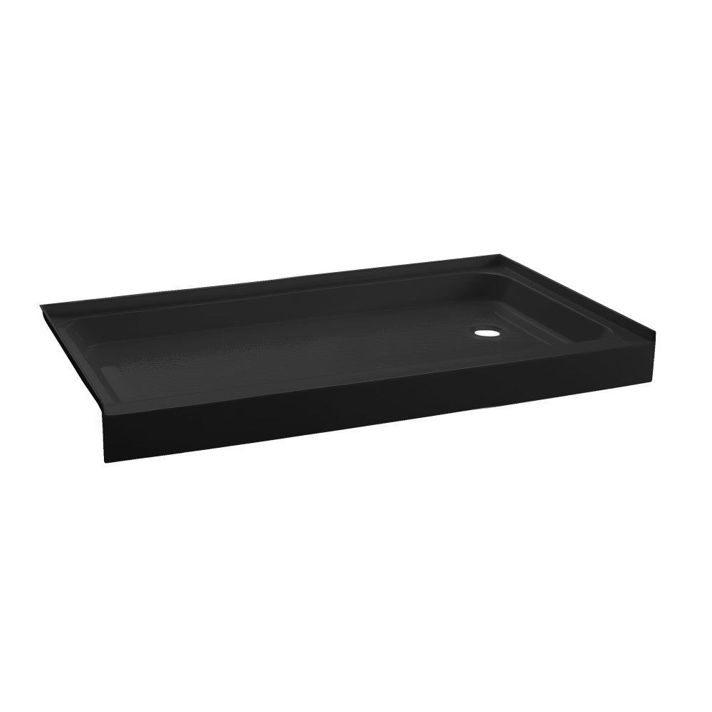 Voltaire 60" x 32" Acrylic Black, Single-Threshold, Right-Hand Drain, Shower Base