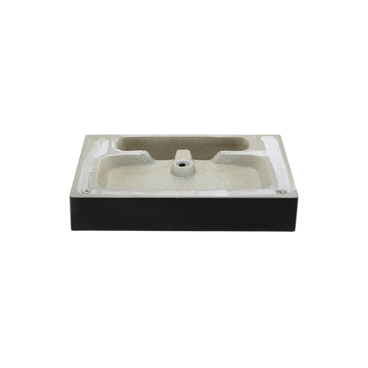 Claire 24 Ceramic Console Sink Matte Black Basin Matte White Legs