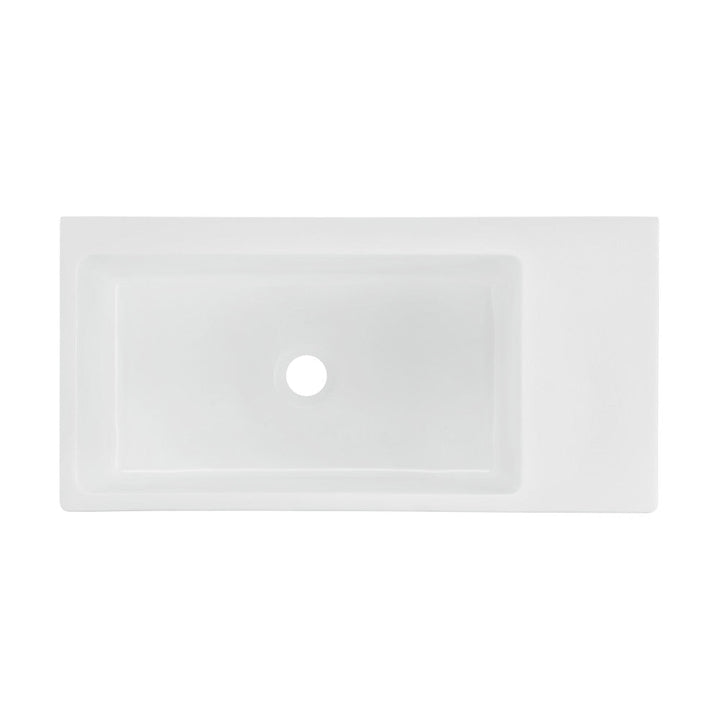 Delice 24" Rectangle Wall-Mount Bathroom Sink in Matte White