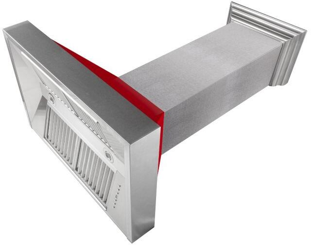 Snow Finish Range Hood with Red Gloss Shell (8654RG-30)  30"