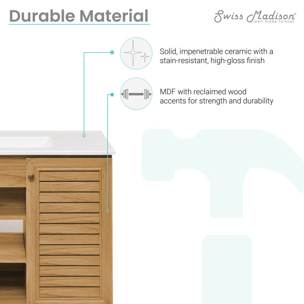 Bron 36" Bathroom Vanity in Oak