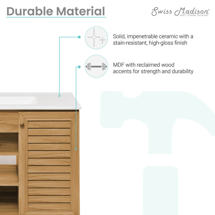Bron 36" Bathroom Vanity in Oak