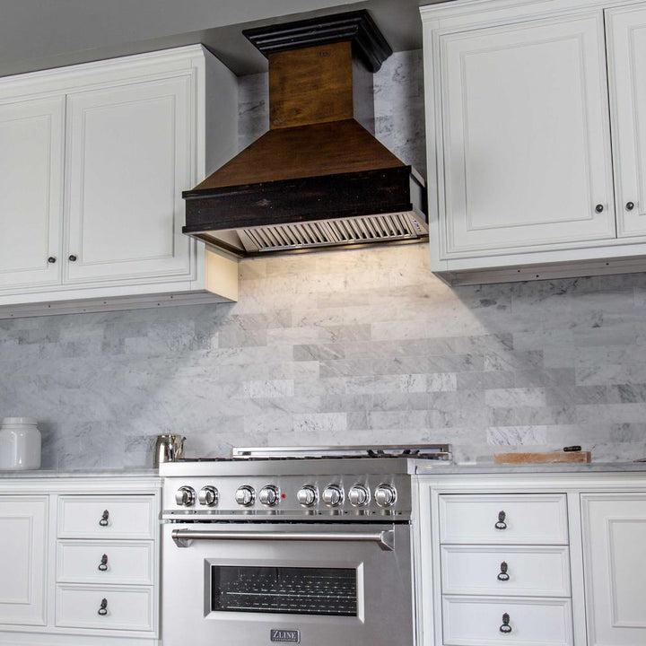 Wooden Wall Mount Range Hood in Antigua and Hamilton - Includes Motor  ZLINE 36 in.