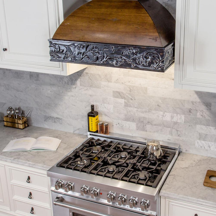 Wooden Wall Mount Range Hood in Antigua and Walnut - Includes Motor ZLINE 36 in.