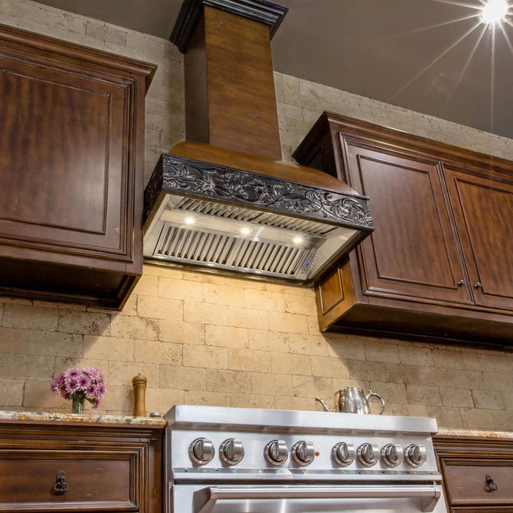 Wooden Wall Mount Range Hood in Antigua and Walnut - Includes Remote Motor ZLINE 36 in.