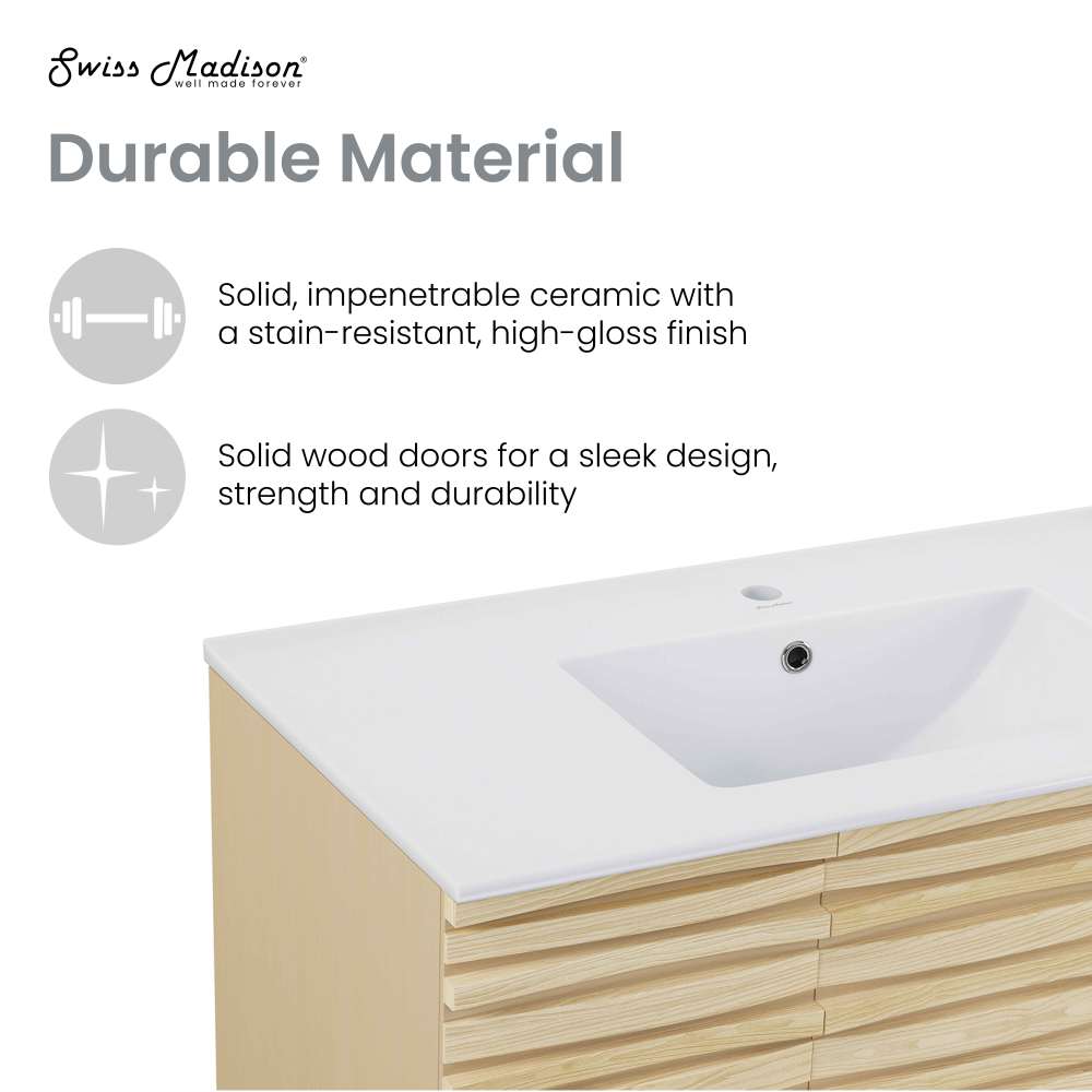 Cascade 36" Bathroom Vanity in Natural Oak