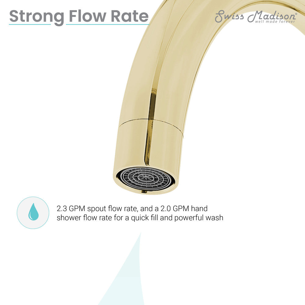 Ivy Freestanding Bathtub Faucet in Brushed Gold