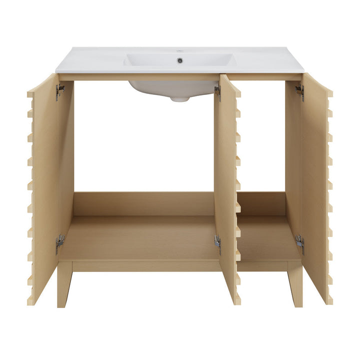 Cascade 36" Bathroom Vanity in Natural Oak