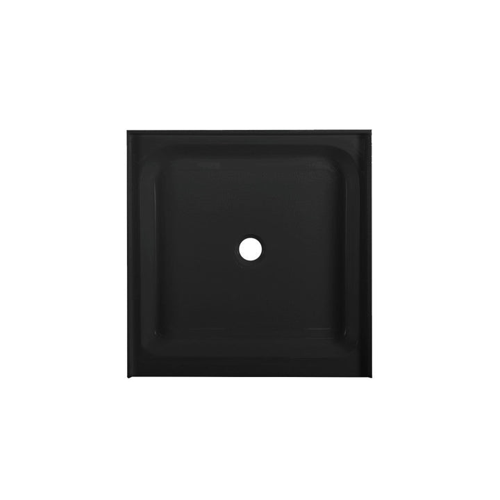 Voltaire 36" x 36" Acrylic Black, Single-Threshold, Center Drain, Shower Base
