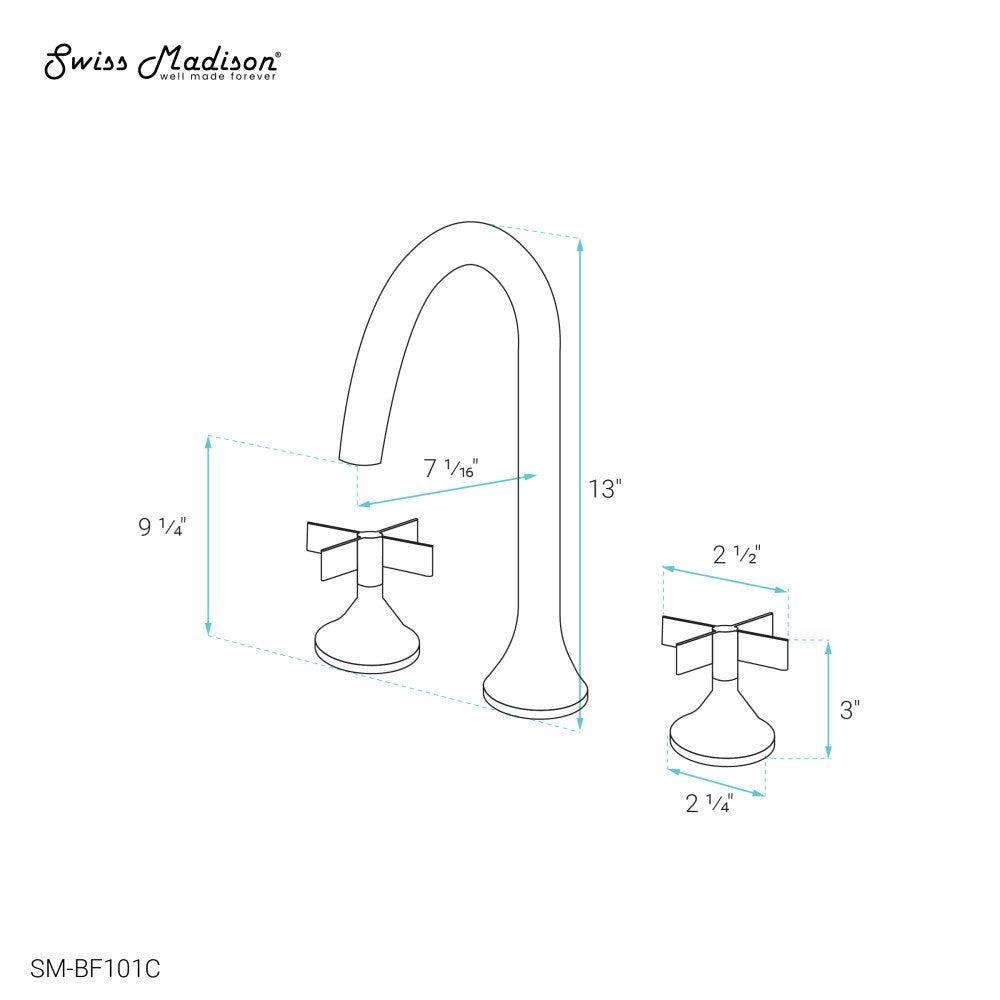 Daxton 8 in. Widespread, Cross Handle, Bathroom Faucet in Chrome