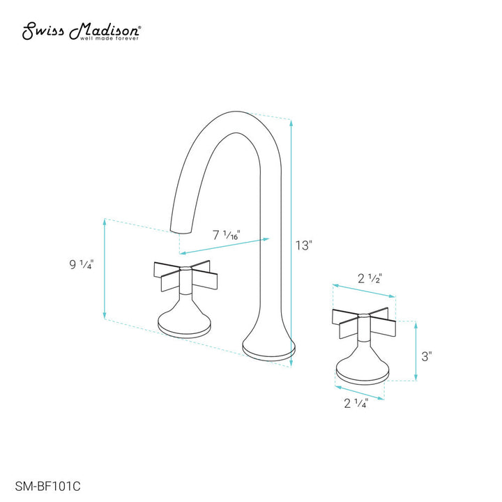 Daxton 8 in. Widespread, Cross Handle, Bathroom Faucet in Chrome