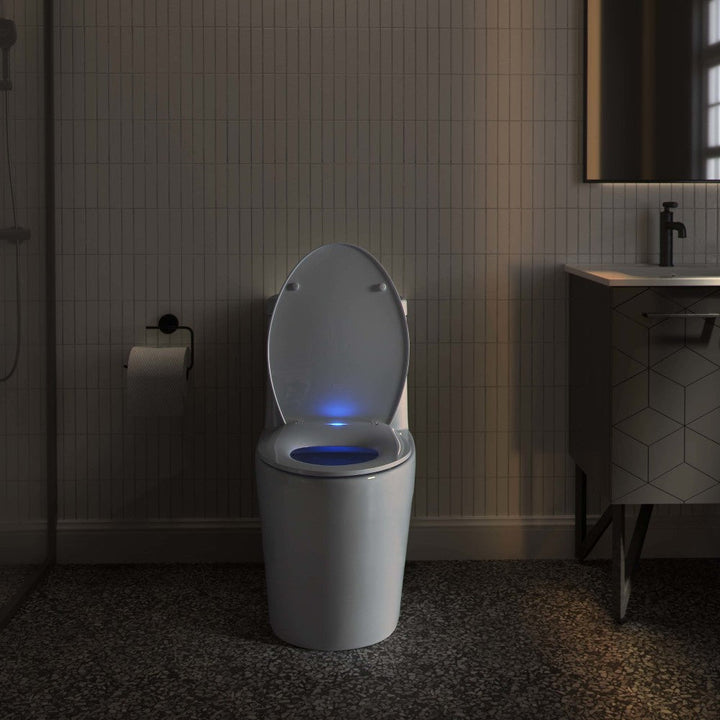 Lumiere Elongated Quick-Release Toilet Seat with Night Light