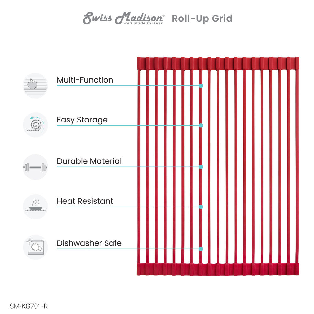 17" x 13" Kitchen Sink Grid, Red