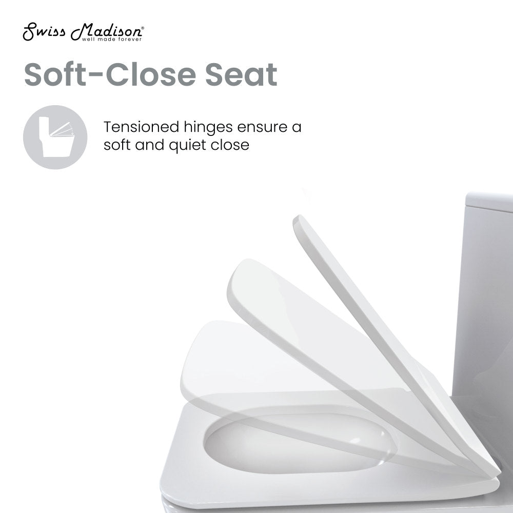 Carre One Piece Square Toilet Left Side Flush, 10" Rough-In 1.28 gpf