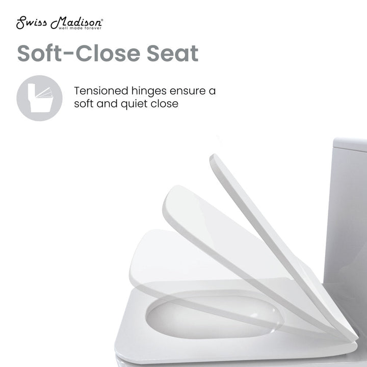 Carre One Piece Square Toilet Left Side Flush, 10" Rough-In 1.28 gpf