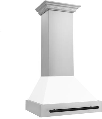 Zline  30" Wall Mount Ducted Hood with 400 CFM in White Matte