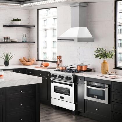 Zline  30" Wall Mount Ducted Hood with 400 CFM in White Matte
