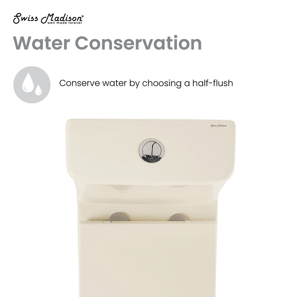 Carre One Piece Square Toilet Dual Flush 1.1/1.6 gpf in Bisque