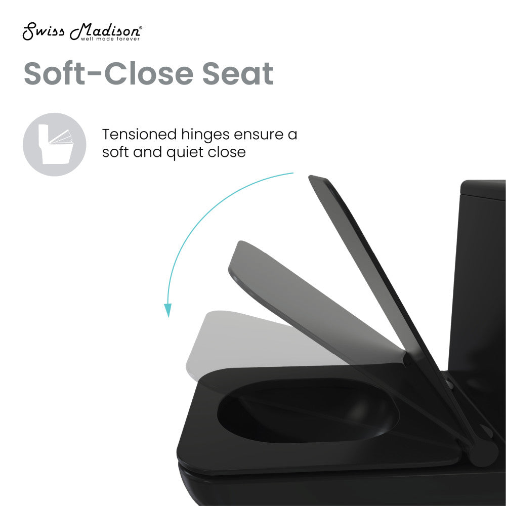 Concorde One-Piece Square Toilet Dual-Flush in Matte Black 1.1/1.6 gpf