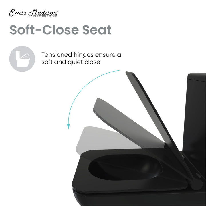 Concorde One-Piece Square Toilet Dual-Flush in Matte Black 1.1/1.6 gpf