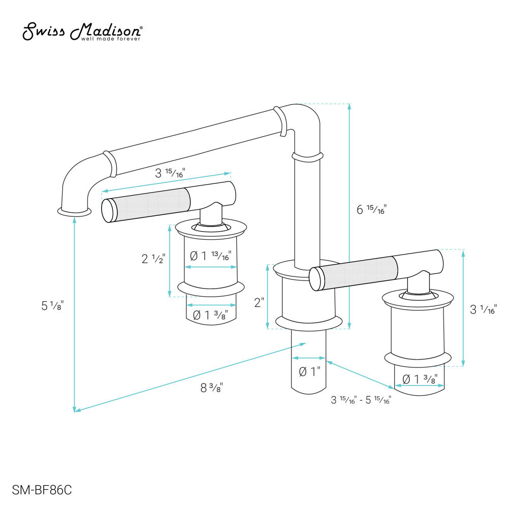 Avallon 8 in. Widespread, Sleek Handle, Bathroom Faucet in Chrome