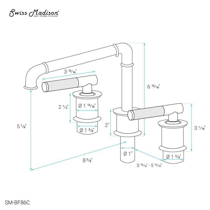 Avallon 8 in. Widespread, Sleek Handle, Bathroom Faucet in Chrome