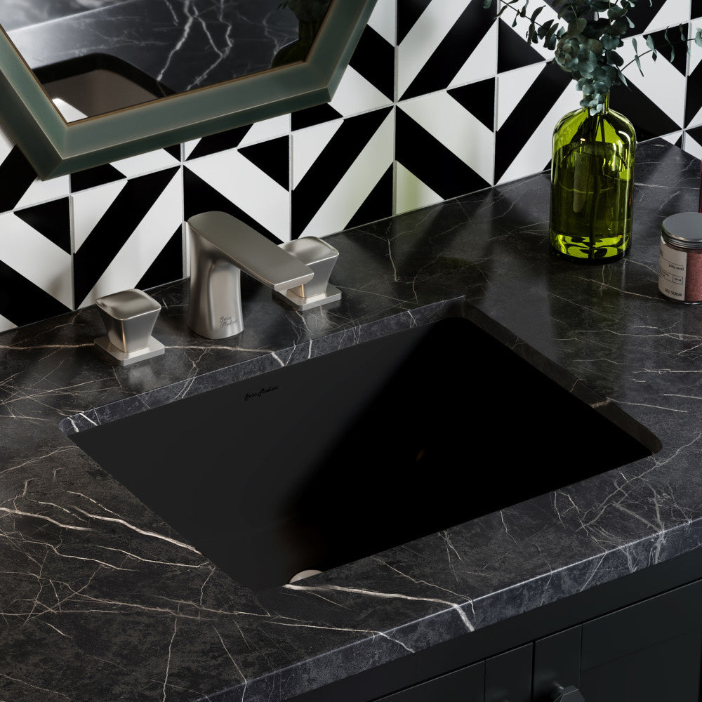 Plaisir 18.5" Rectangle Undermount Bathroom Sink in Matte Black